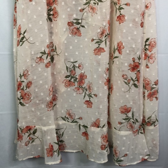 BLU PEPPER FLORAL RUFFLE HALTER MIDI DRESS SIZE L - Picture 10 of 13